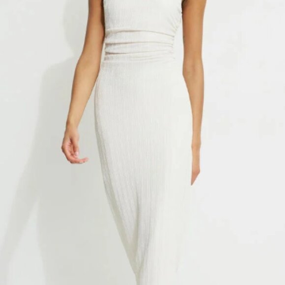 Dynamite White Textured Maxi Dress, Size S - Picture 2 of 2